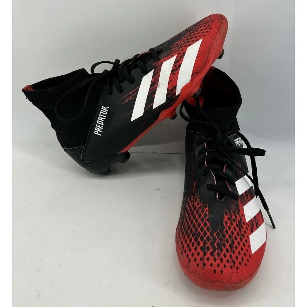 Adidas Predator 20.3 Firm Ground Soccer Cleats Black With Red Men's Size 5.5